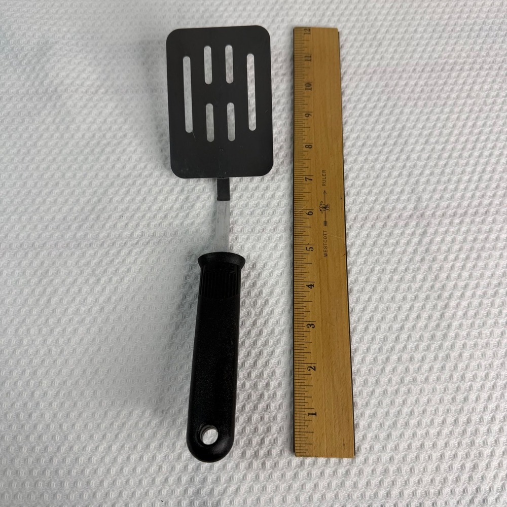 Vintage Ekco Slotted Spatula Black Nylon Head Plastic Handle Kitchen Utensil